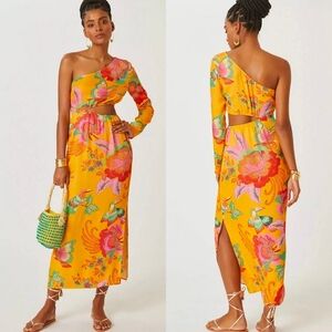FARM Rio Single-Shoulder Printed Maxi Dress Small